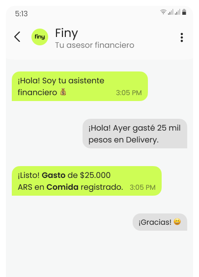 Finy Bot en iPhone